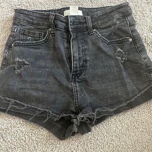 black jean shorts - H&M